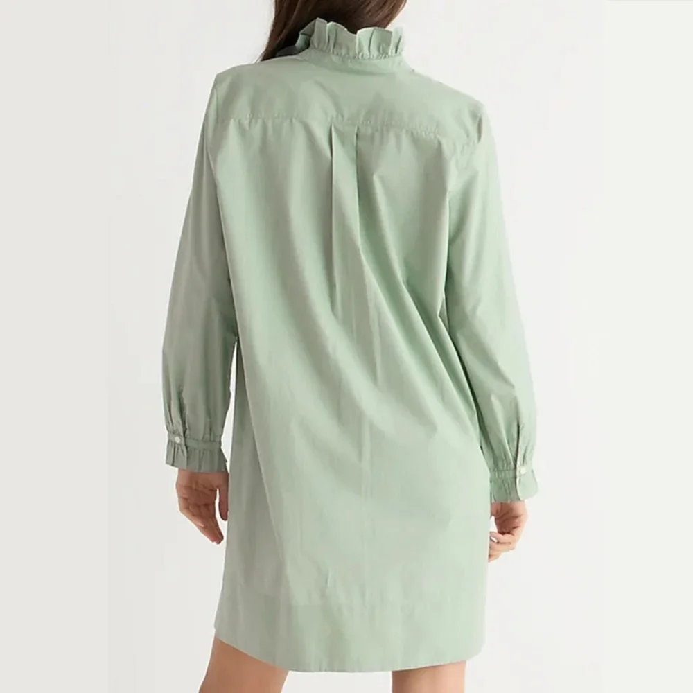 J. Crew Black Poplin Cottage Shirt Dress Size 12